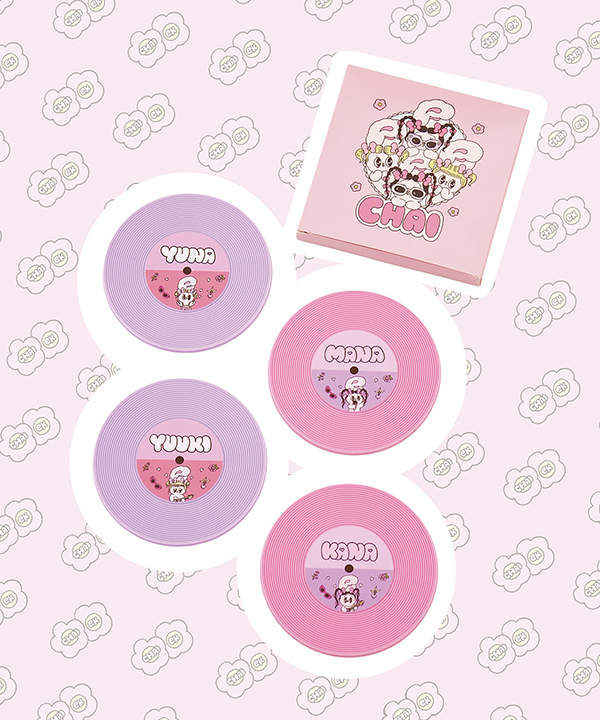 ミニレコード風コースター４枚セット