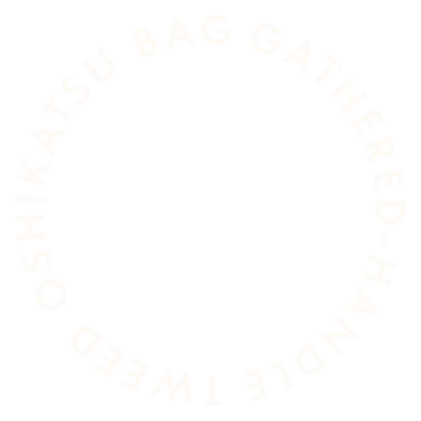 GATHERED-HANDLE TWEED OSHIKATSU BAG