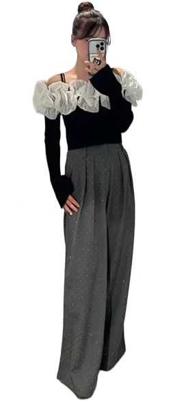 Rhinestone Slacks 20 LOOK