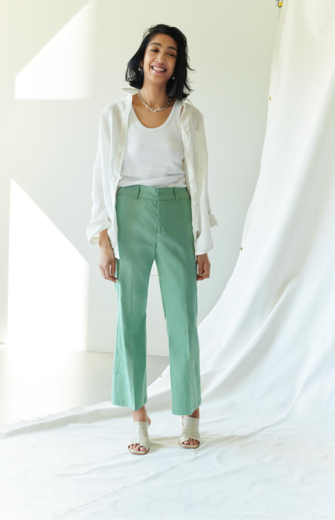 [GALLARDAGALANTE] リネンフレアパンツ 07. Line Flared Pants / 21ss MasterPiece GALLARDAGALANTE