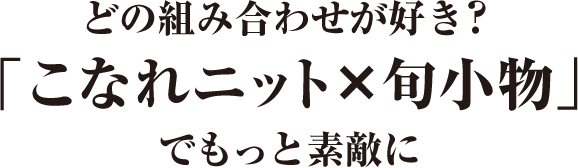 どの組み合わせが好き？「こなれニット×旬小物」でもっと素敵に