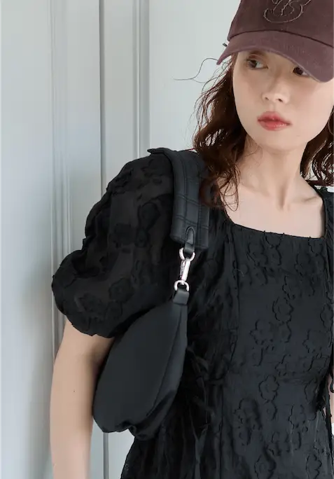 sheer flower ribbon onepiece