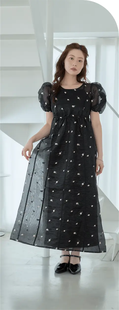 flower organdy onepiece