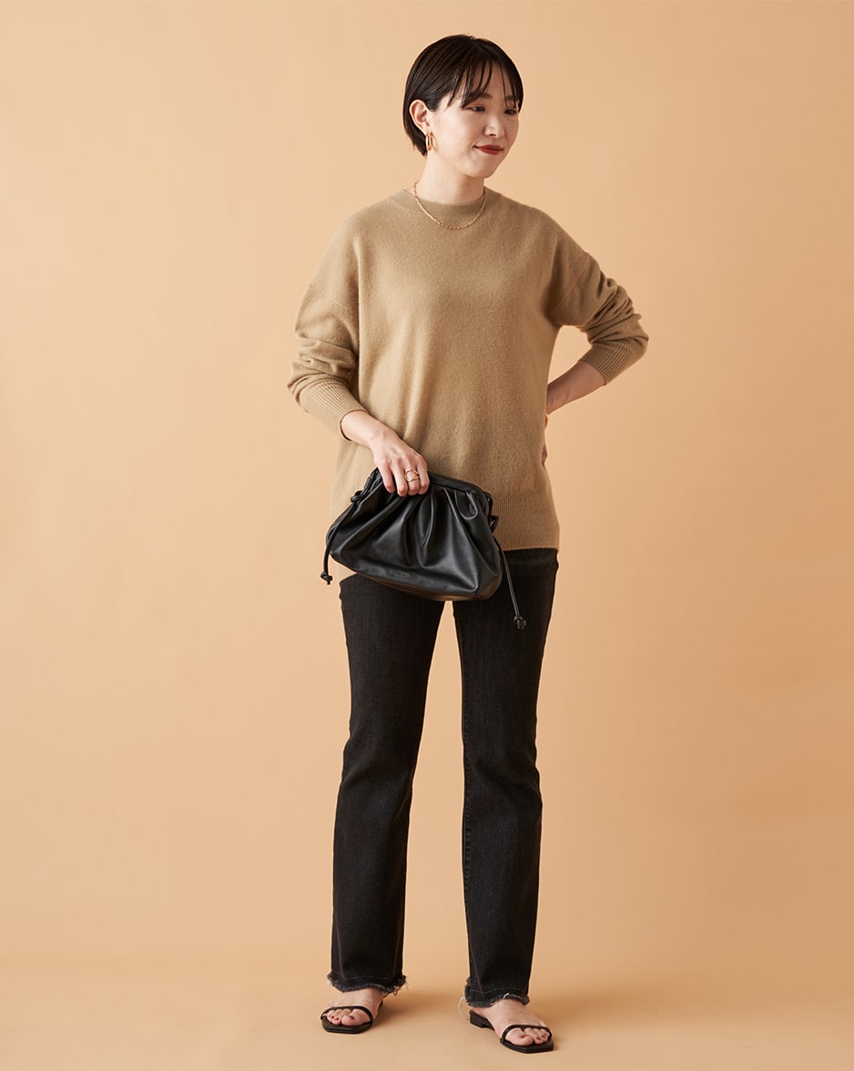 カシミヤ100クルーニット loungedress
