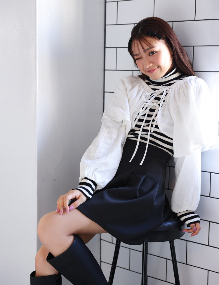 ボレロSETハイネックニット