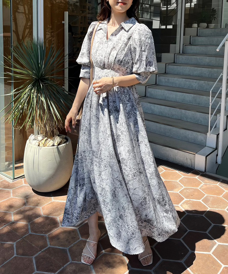 Cherie chuuスキッパー花柄ワンピース