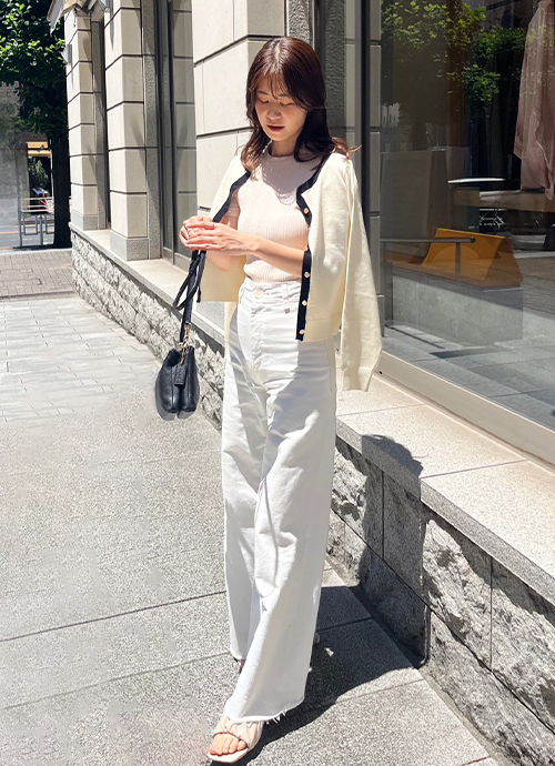 シェリーチュー 配色ニットカーディガン