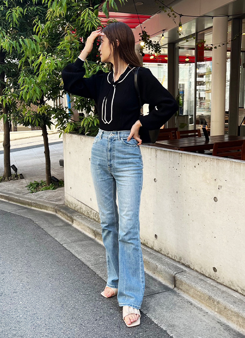 cheriechuu 配色ボウタイニット