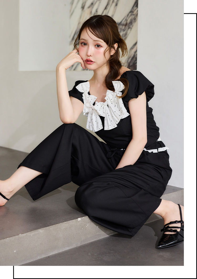 リボンいっぱいブラウス ＆ ウエストフリルスラックス