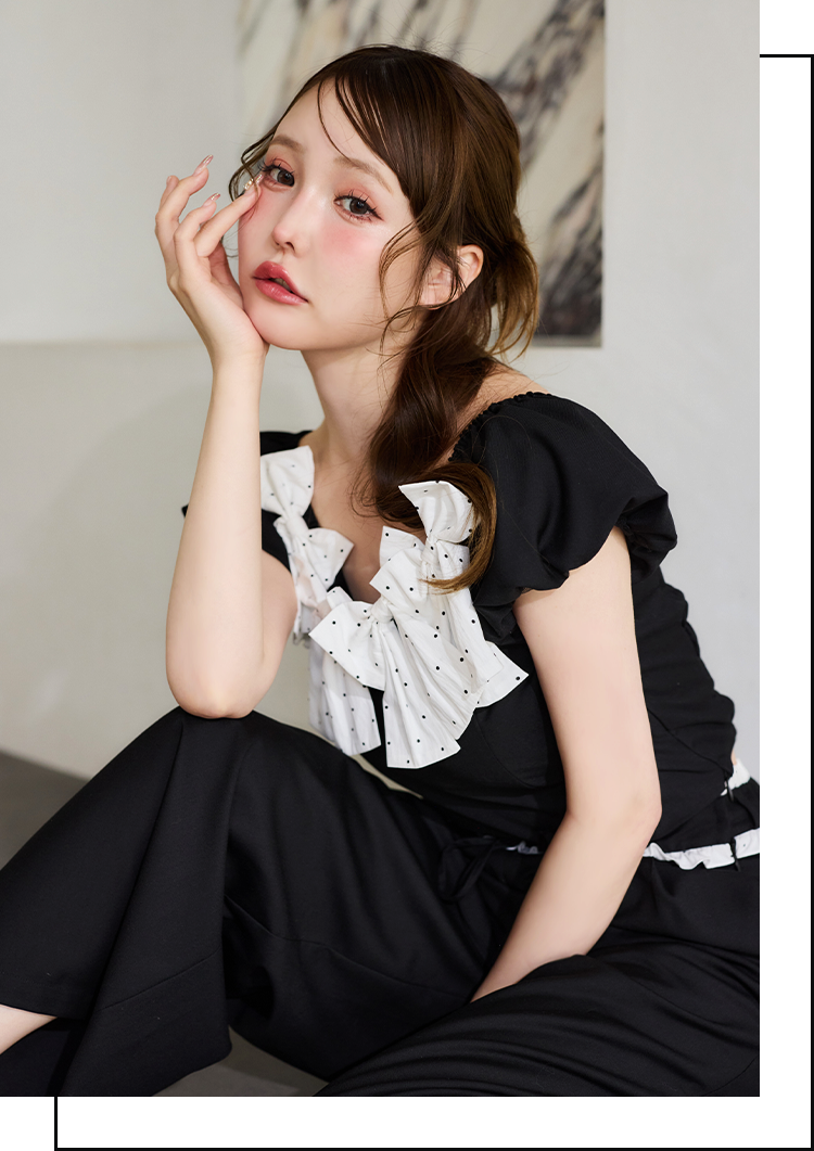 リボンいっぱいブラウス ＆ ウエストフリルスラックス