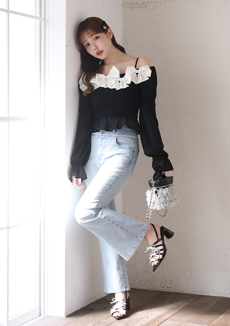 シャーリングリボンブラウス | ワンアフターアナザー ナイスクラップ