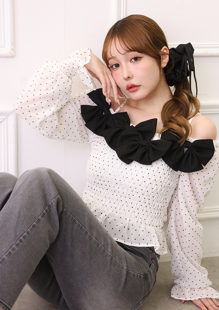 シャーリングリボンブラウス | ワンアフターアナザー ナイスクラップ