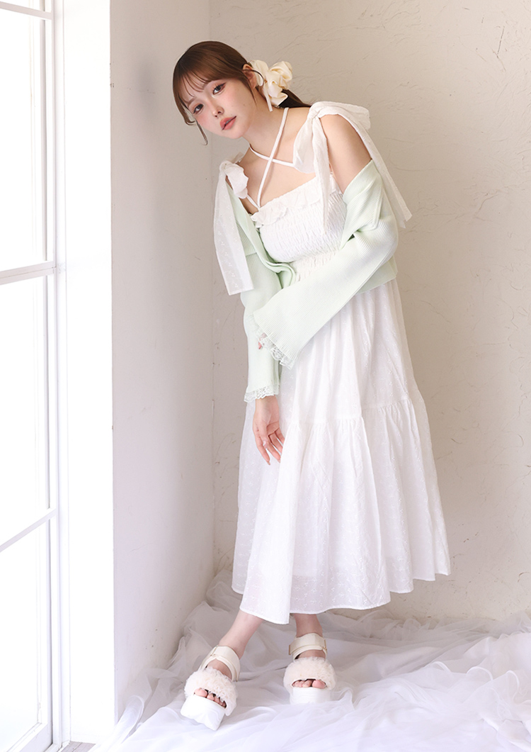 肩リボンシャーリングワンピース | ワンアフターアナザー ナイスクラップ