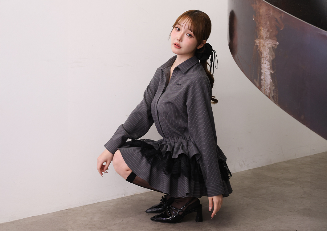 裾ティアードシャツワンピース | ワンアフターアナザー ナイスクラップ