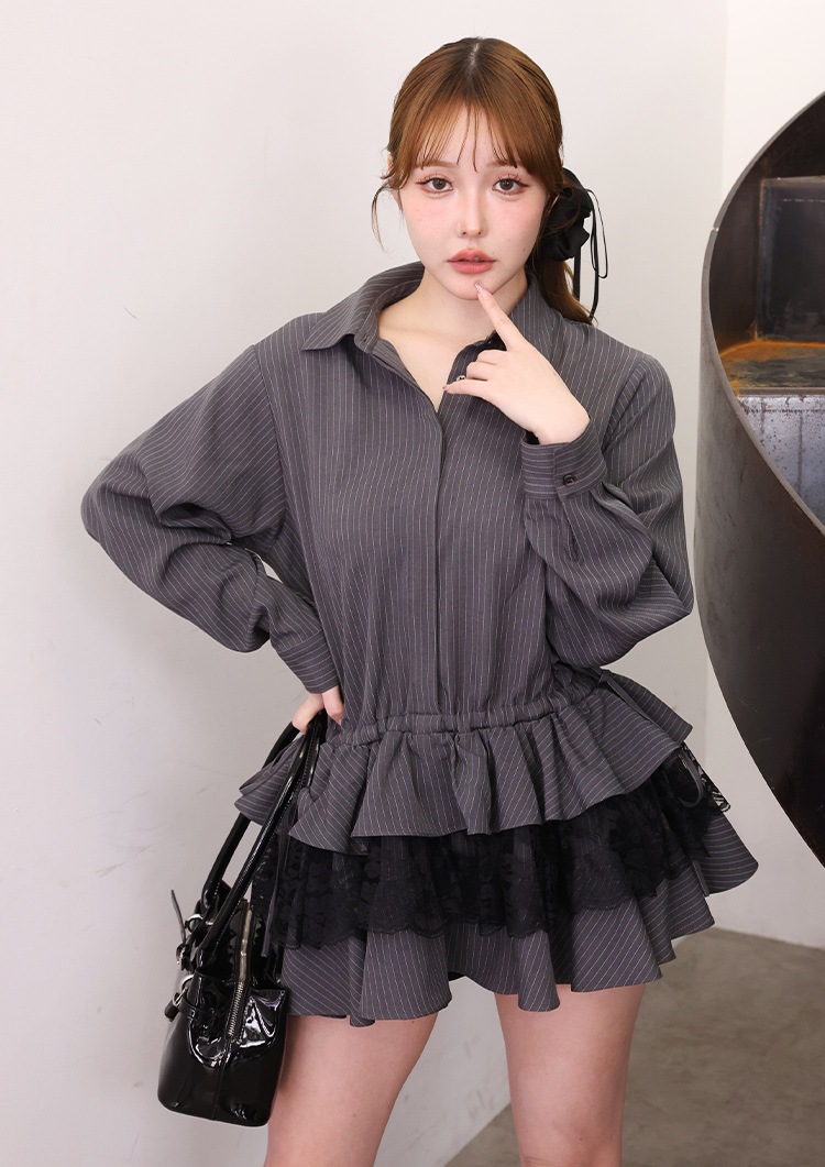 裾ティアードシャツワンピース | ワンアフターアナザー ナイスクラップ