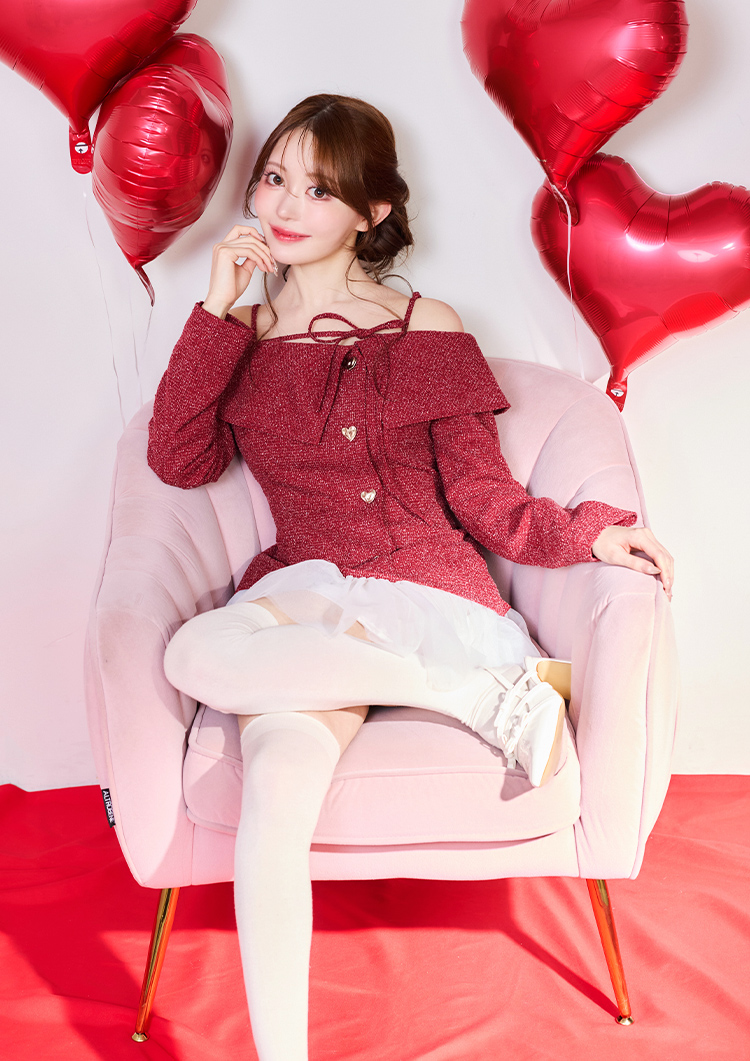 ハートコレクション ハートボタン切替しミニワンピース