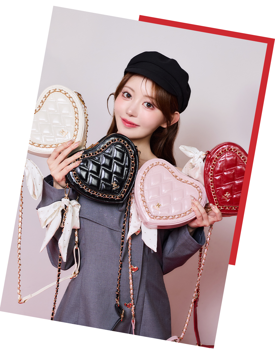 Heart Collection チェーントリミングハートバッグ