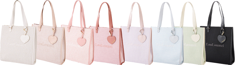 ハートチャーム付きトートバッグ(LouLoumei)
