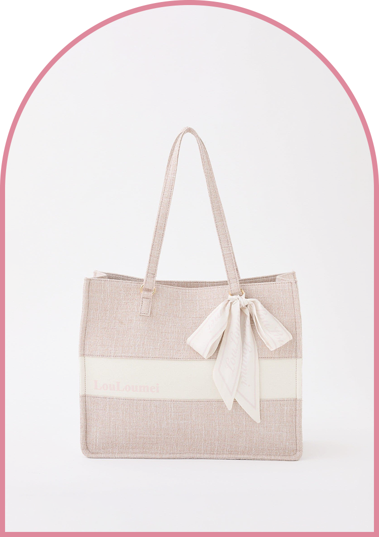 スカーフ付きツイードキャリーオントート(LouLoumei)