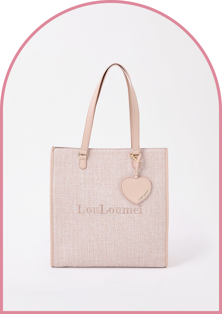 ハートチャーム付きトートバッグ(LouLoumei)