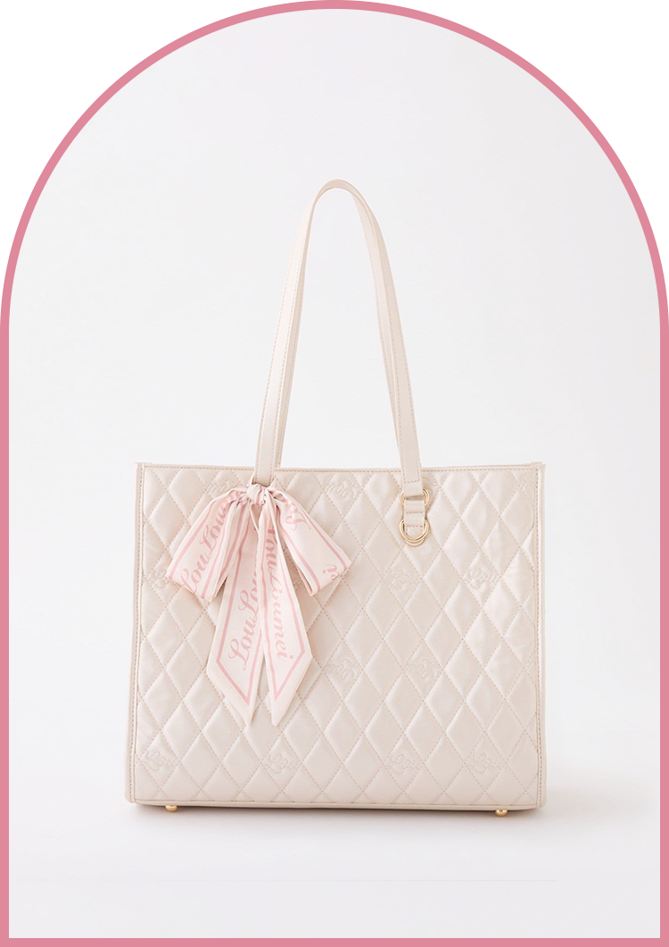 スカーフ付きキルティングキャリーオントート(LouLoumei)