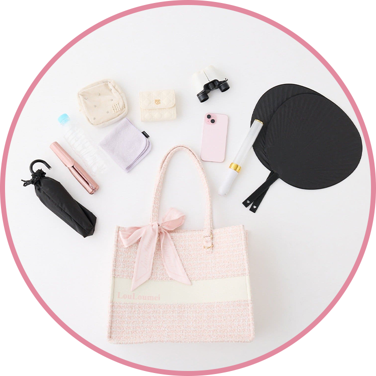 スカーフ付きツイードキャリーオントート(LouLoumei)