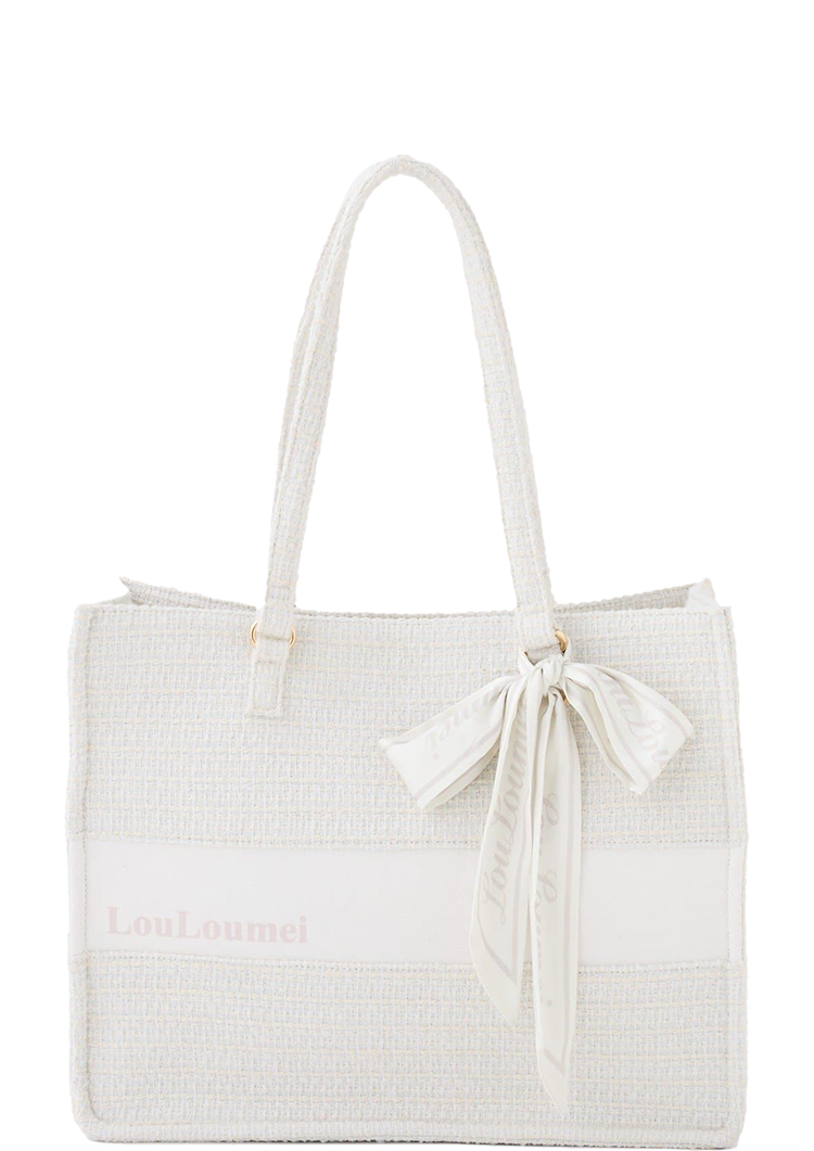 スカーフ付きツイードキャリーオントート(LouLoumei)