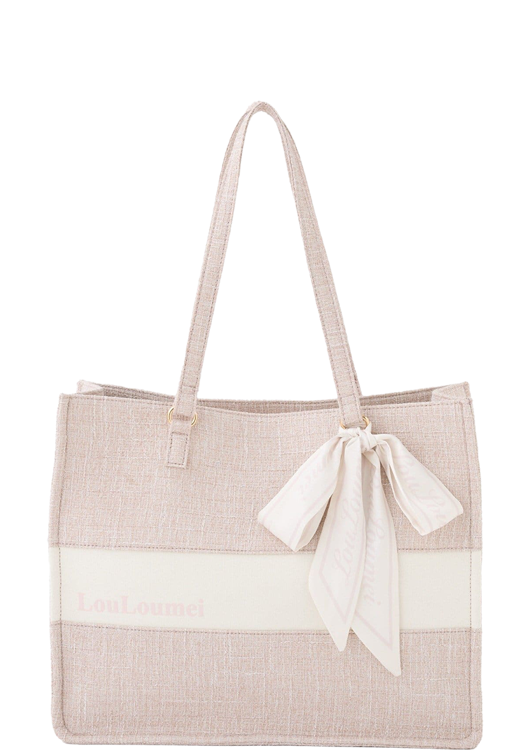 スカーフ付きツイードキャリーオントート(LouLoumei)