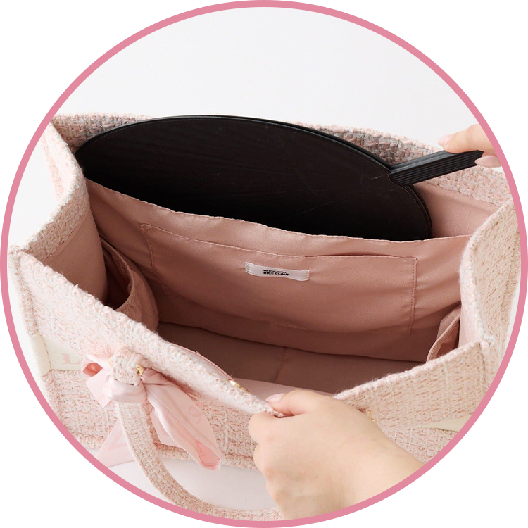 スカーフ付きツイードキャリーオントート(LouLoumei)