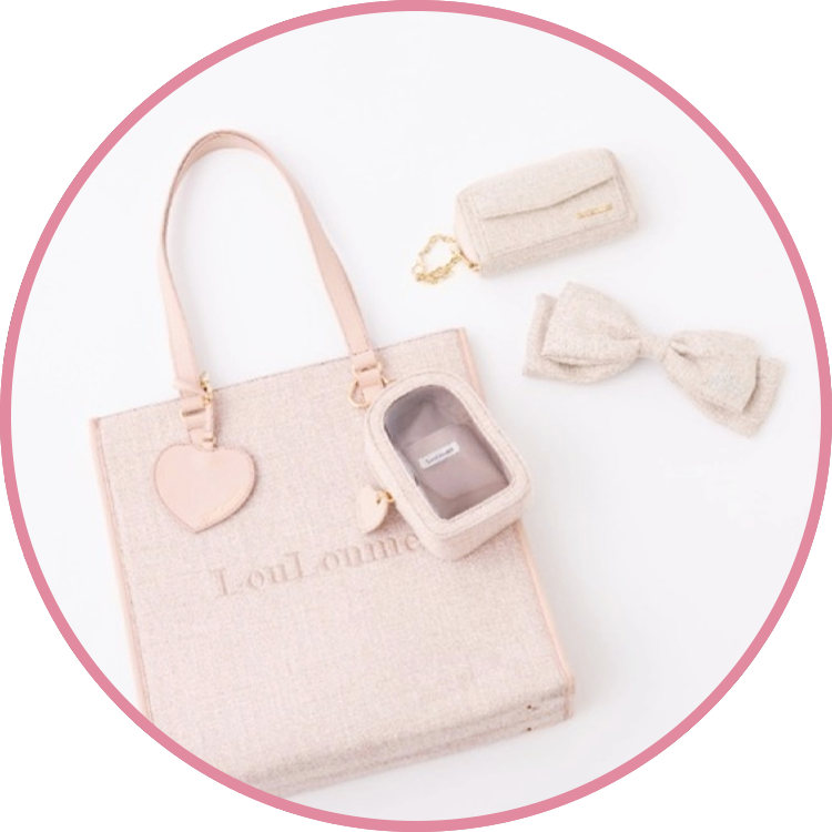 ハートチャーム付きトートバッグ(LouLoumei)