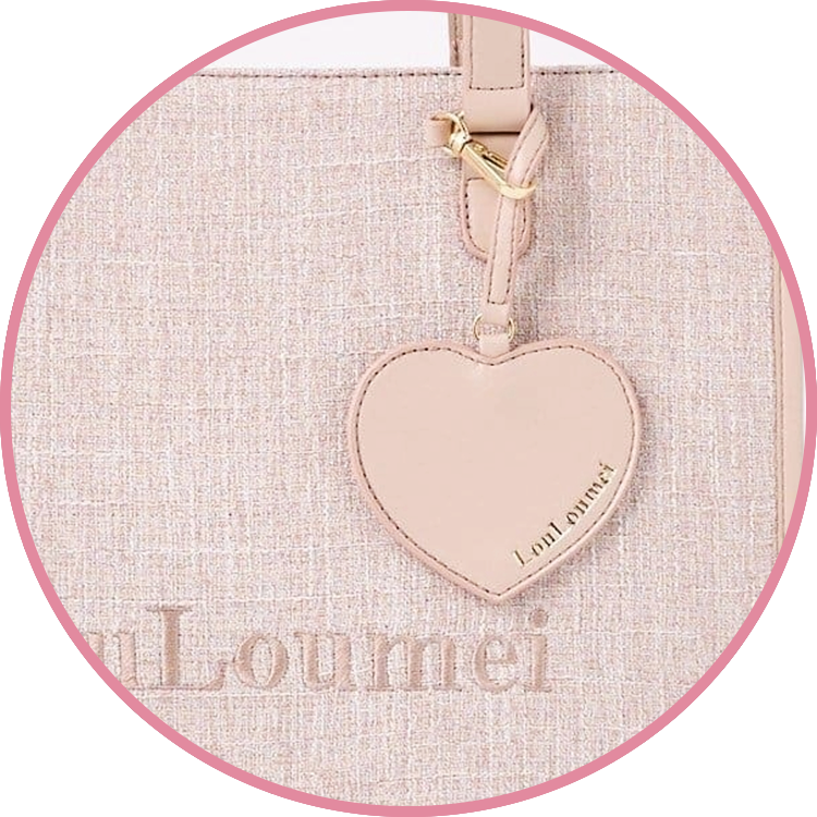 ハートチャーム付きトートバッグ(LouLoumei)