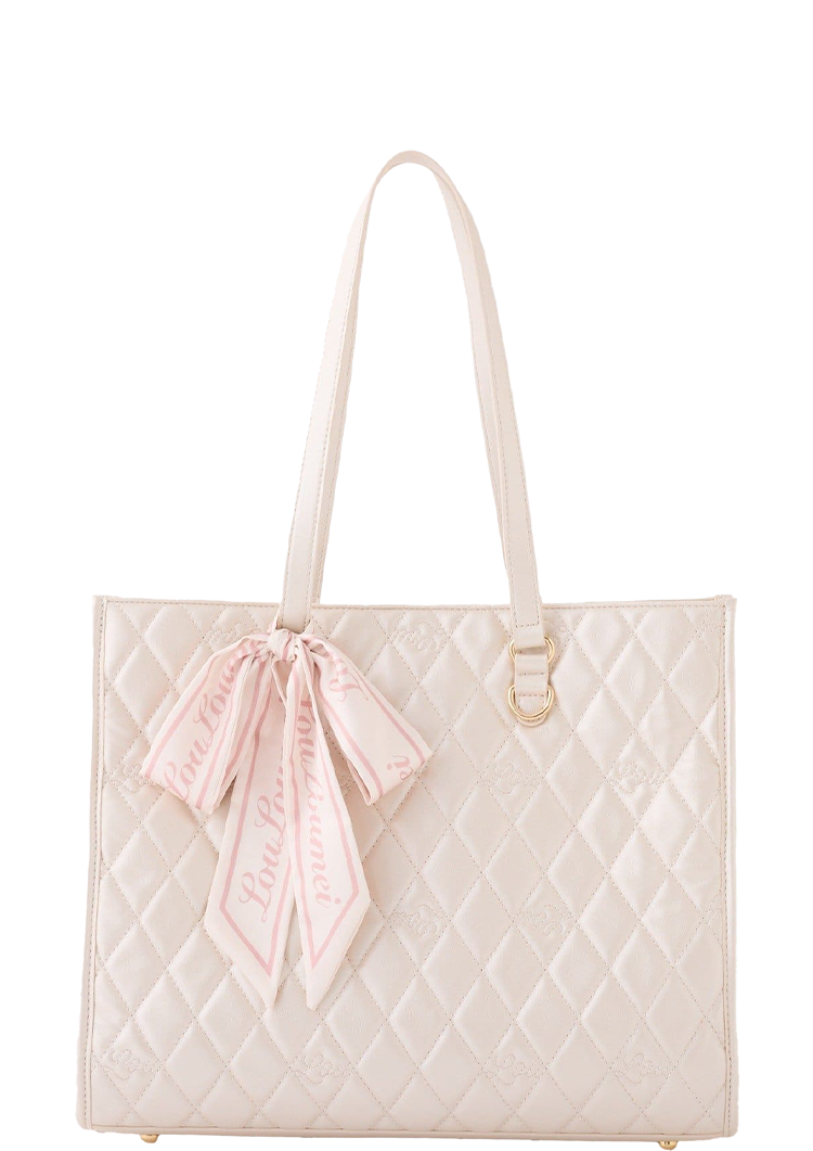 スカーフ付きキルティングキャリーオントート(LouLoumei)