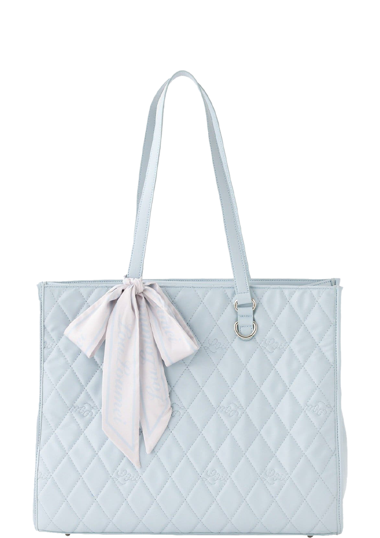 スカーフ付きキルティングキャリーオントート(LouLoumei)