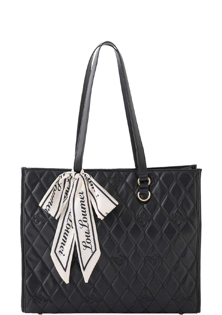 スカーフ付きキルティングキャリーオントート(LouLoumei)