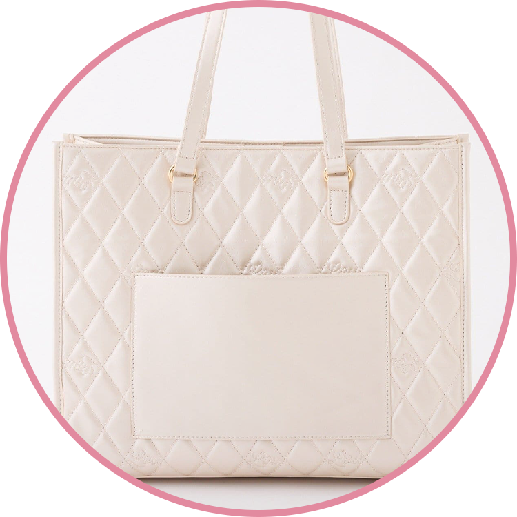 スカーフ付きキルティングキャリーオントート(LouLoumei)