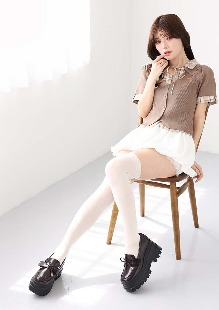 シャツドッキング半袖ニット