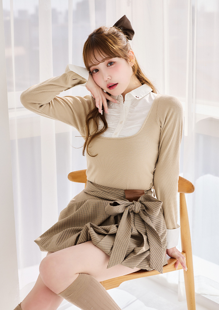 ロゴ刺繡レイヤードトップス | ワンアフターアナザー ナイスクラップ