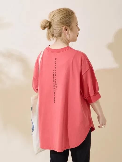 【＠yns628企画】ロゴ刺繍×プリント チュニックTシャツ