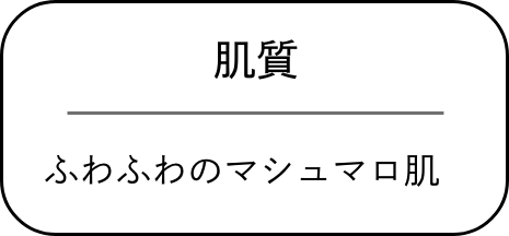 肌質/ふわふわのマシュマロ肌