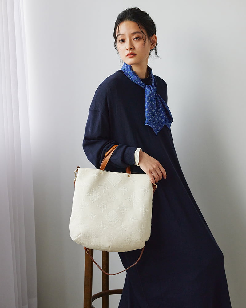 2393　ラシット　トートバッグ　刺し子　ライトブルー　ほぼ未使用 SASHIKO｜russet (ラシット)｜パル公式通販サイト｜PAL CLOSET