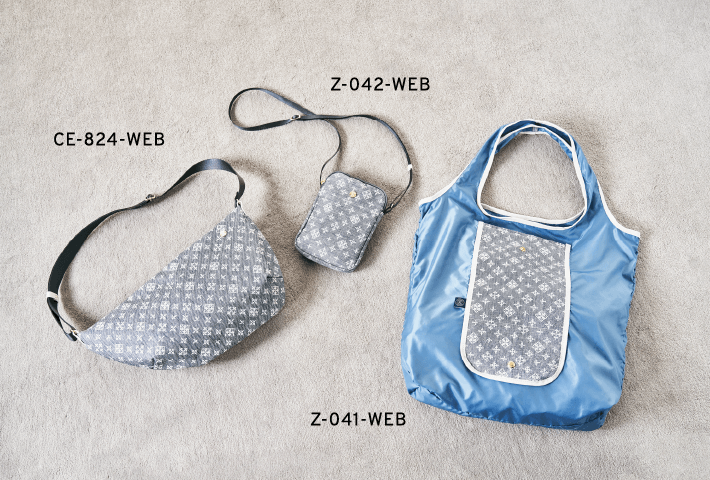 ボディバッグ⟨デニムプリント⟩　フォーンバッグ⟨デニムプリント⟩　エコバッグ⟨デニムプリント⟩