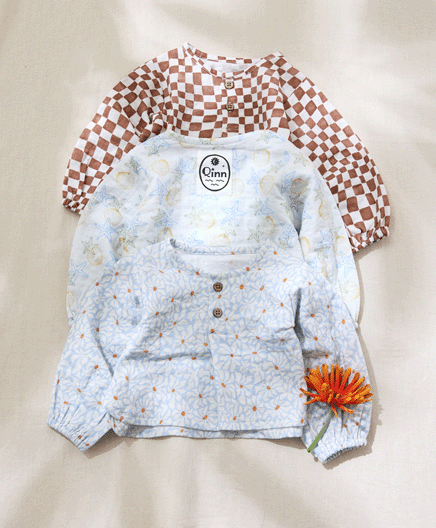 ダブルガーゼヘンリーブラウス